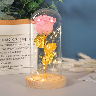 Valentines Day Gift  For Girlfriend Eternal Rose Flowers LED Light In Glass Cover Day Wedding Decoration Favors Mother Day Female Gift  Gift